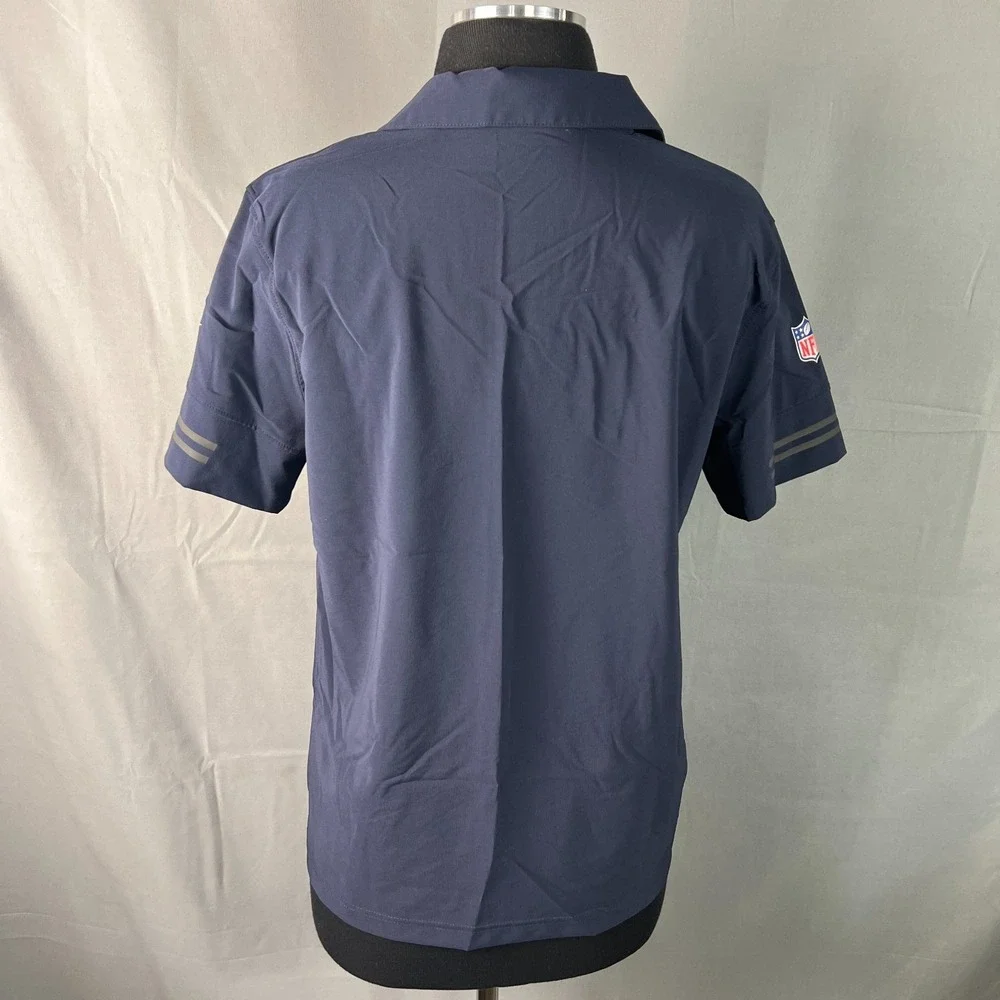 Chicago Bears Football Polo Shirt Womens Medium Navy Nike Dri Fit On Field NFL